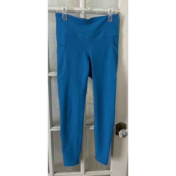 Old Navy Blue Leggings Women's Medium High Rise Go Dry NWOT - Picture 1 of 9